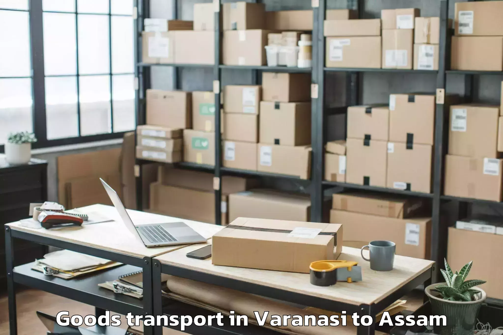 Book Varanasi to Goshaingaon Goods Transport